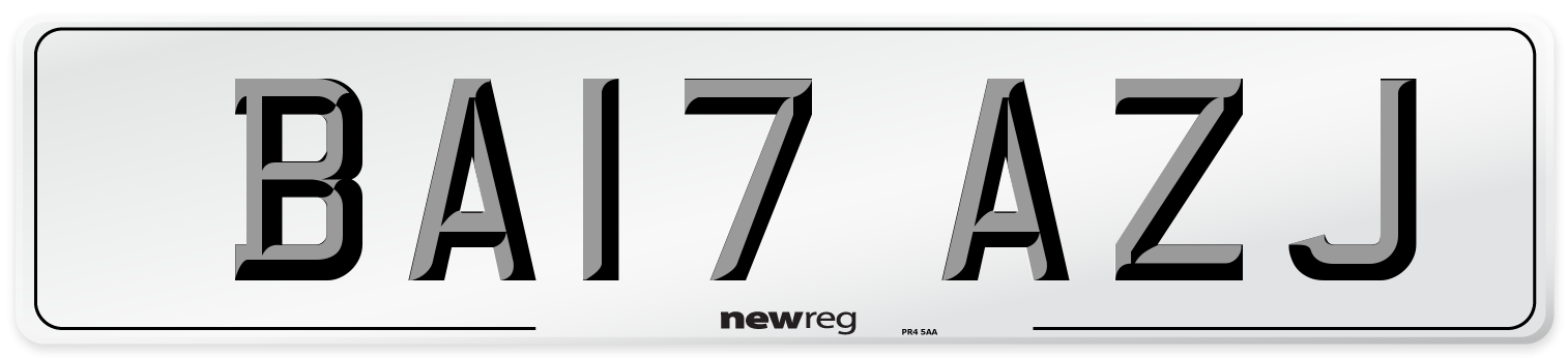 BA17 AZJ Number Plate from New Reg